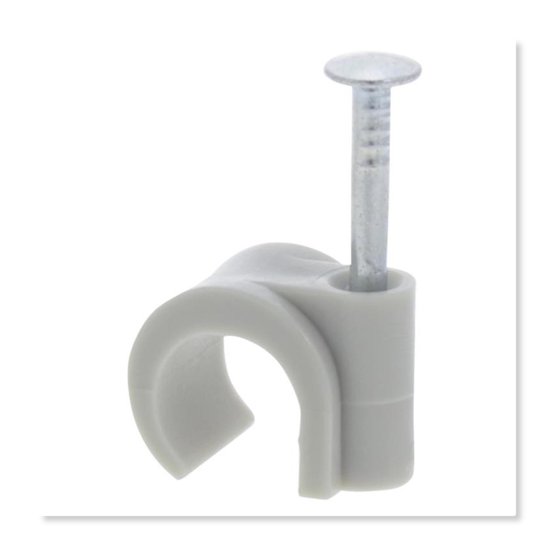 QL kabelclip rond 12mm grijs blister 20 st