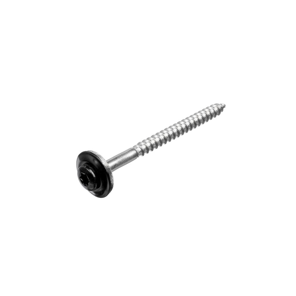 Klokschroef rvs torx 4,5 x 65 mm met rvs neopreenring zwart