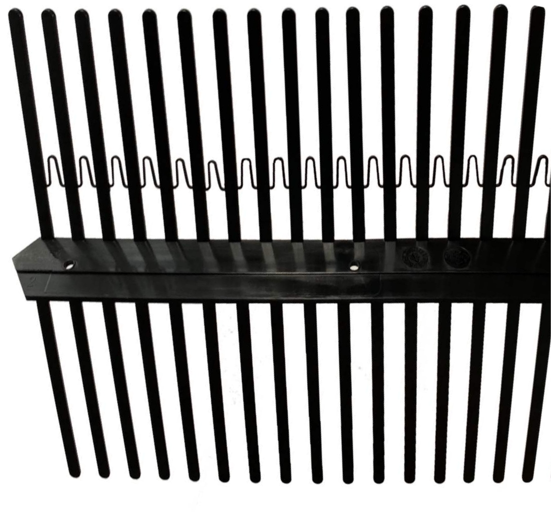 Vogel-muisschroot (m dubbele kammen) 70 mm/100 cm zwart PP