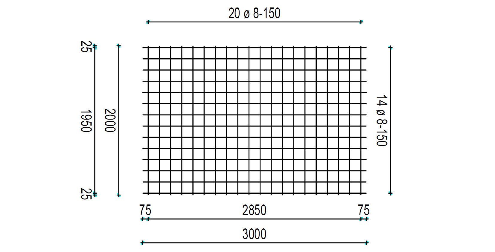 Bouwstaal PS335A 3000x2000x8mm  mazen 150-150  32,39kg