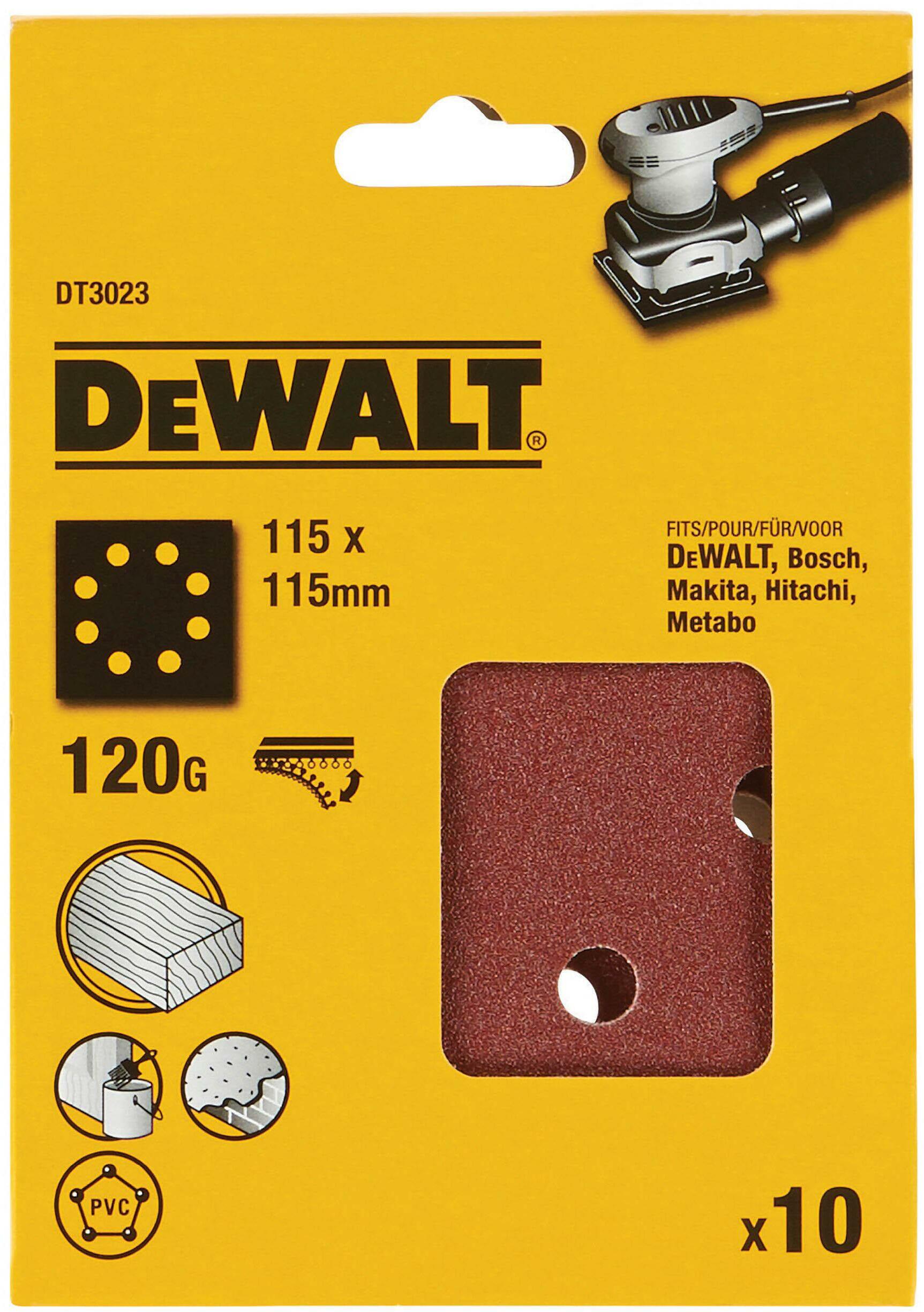 Schuurpapier 1/4, 115x115mm, geperforeerd, velcro, k120 pak10st