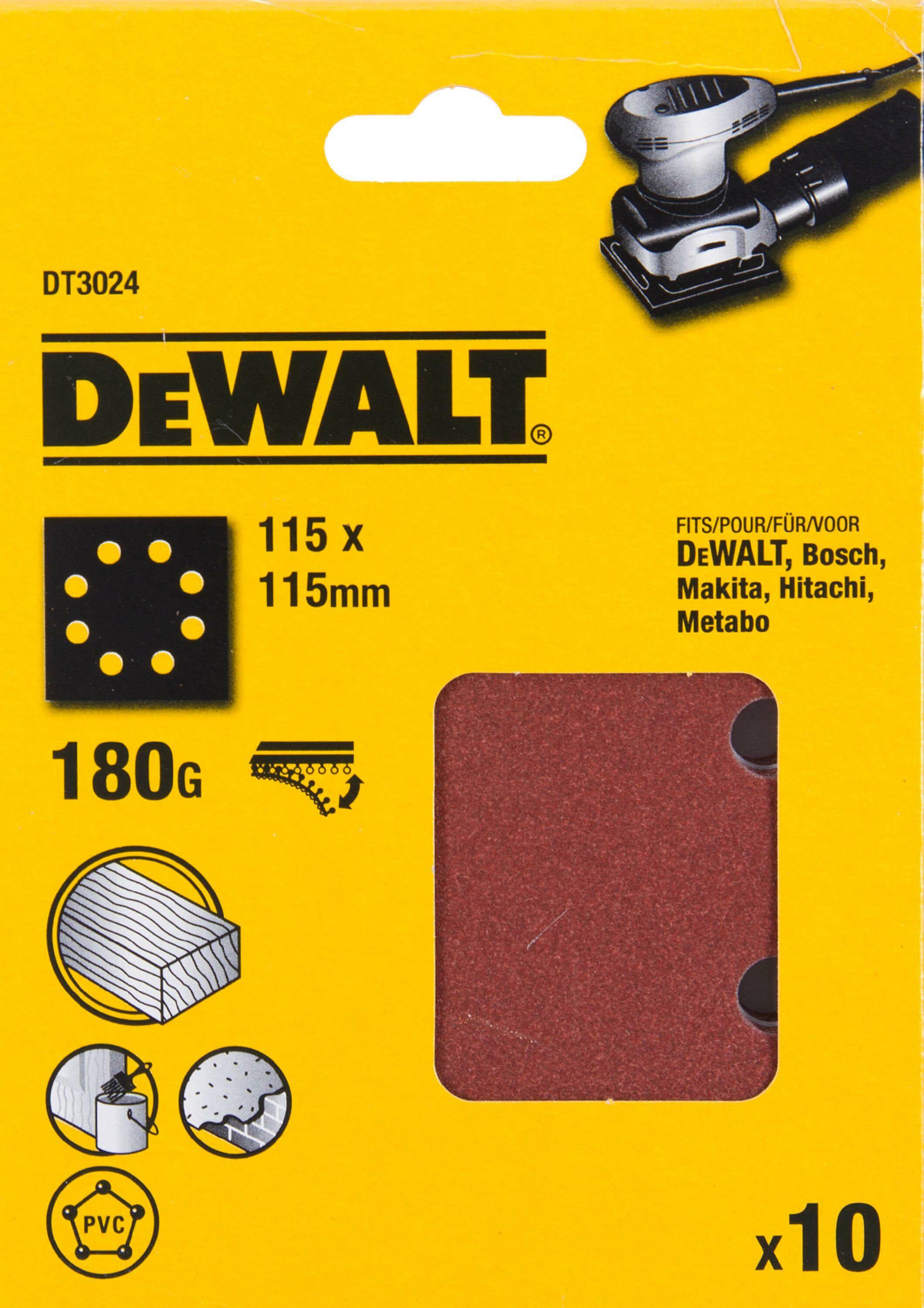 Schuurpapier 1/4, 115x115mm, geperforeerd, velcro, k180 pak10st