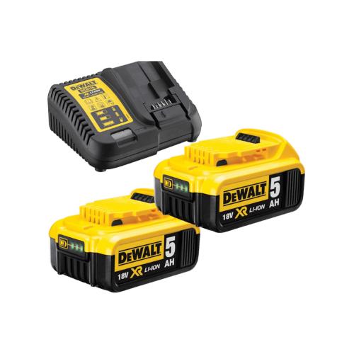 DeWalt DCB115P2-QW 18V accu voordeelset: 2x 5,0Ah + XR multilader