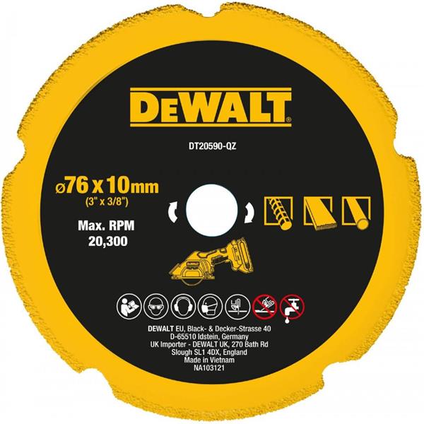 Diamantblad multimateriaal,Ã76x20mm DT20590-QZ