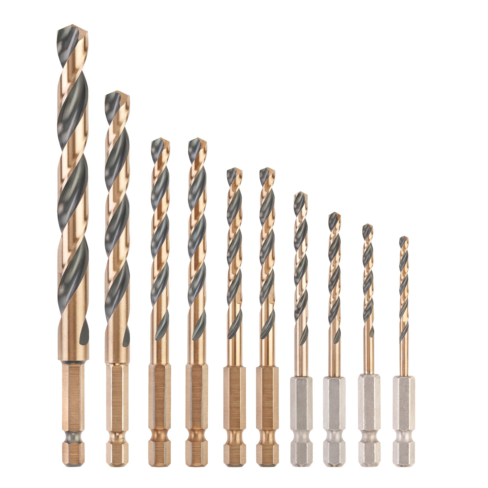 10-delige metaalboren Black & GoldHEX in TOUGH CASE DT20620-QZ