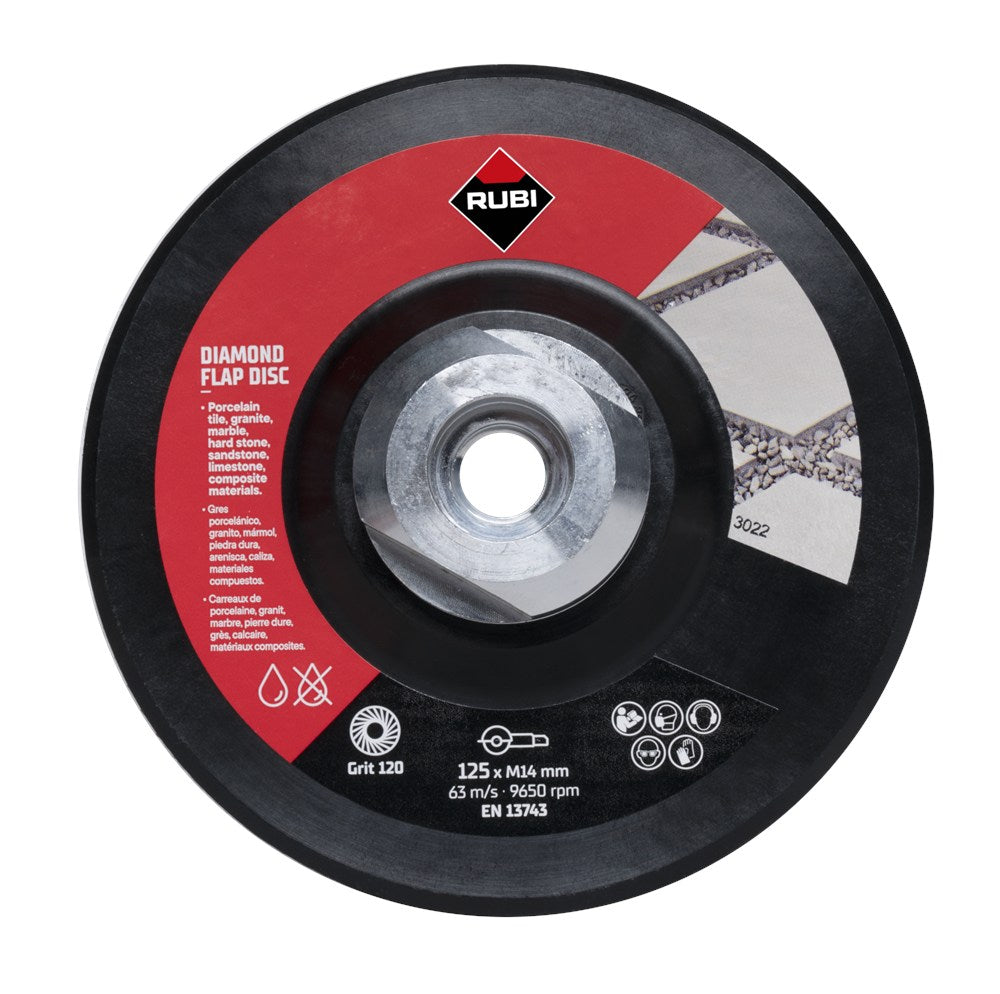 Rubi Flap disc 100/120 med.korrel diam. 125mm M14