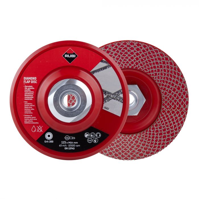 Rubi Flap disc 200 fijne korrel grit diam. 125mm M14