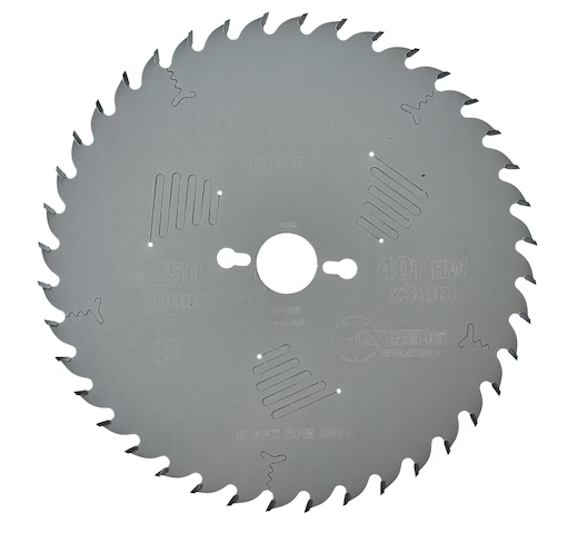 Cir.z.b. 250x30x40t, wisseltand, positief 10gr, kerf 3,0mm