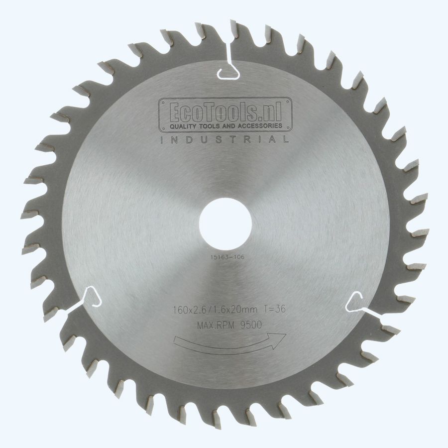 Cir.z.b. 160x20x36t, wisseltand, positief 10gr, kerf 2,6mm