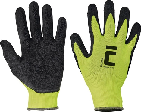 Werkhandschoen palawan geel (12pr) nylon/latex maat 10