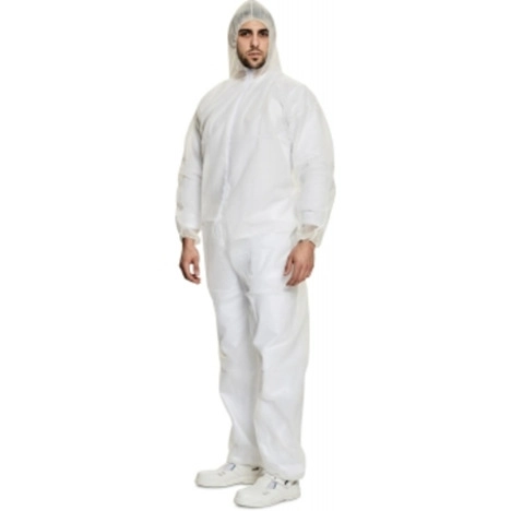 Wegerpoverall/klussenpak marx wit met kap be 07 001 maat xl