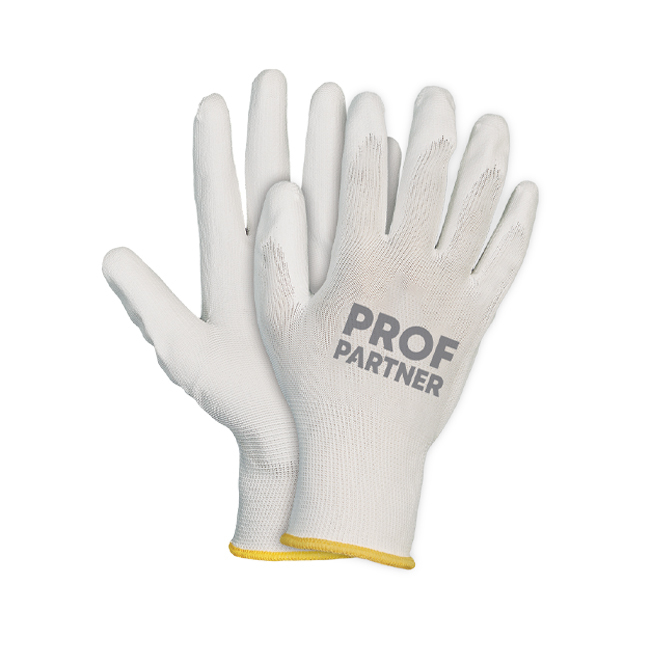 ProfPartner Afbouw werkhandschoenenwit polyester/pu mt 10 bndl 12 paar