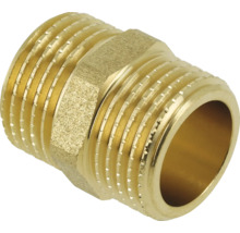 Messing dubbele nippel 2xbu 3/8 inch bonfix label 1 st