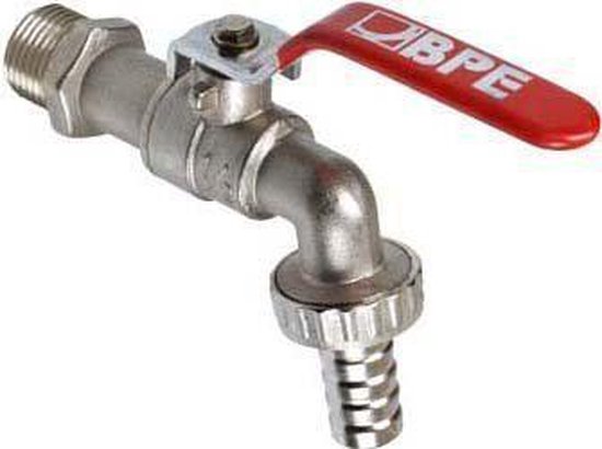 Chroom slangkraan m/sleutel 1/2 inch plieger label bl