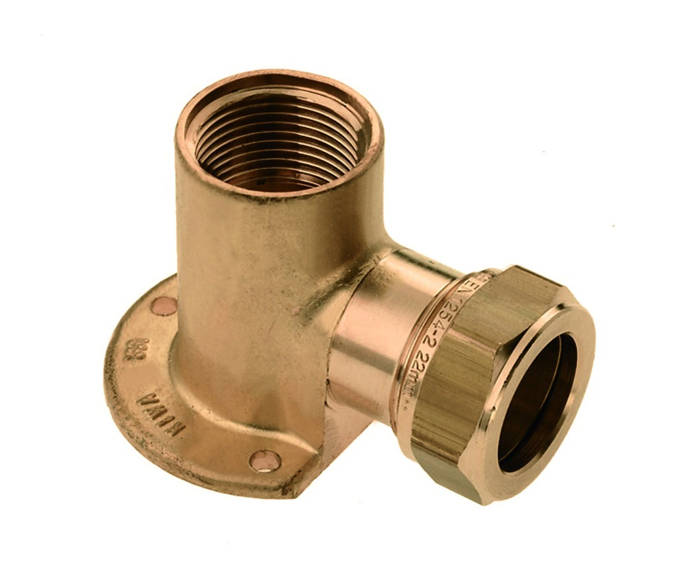 BONFIX knel messing muurplaat hoog 1/2 inch binnen x 12 mm