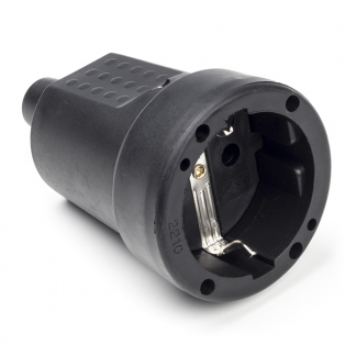 Contrastekker RA pvc 10/16A zwart