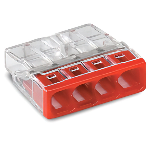 Wa lasklem 4 polig transp/rood doos 100 st