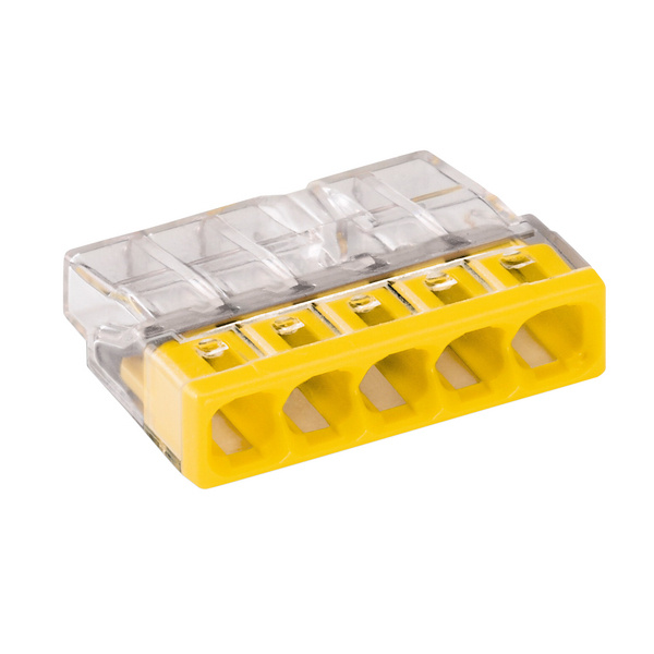 Wa lasklem 5 polig transp/geel doos 100 st