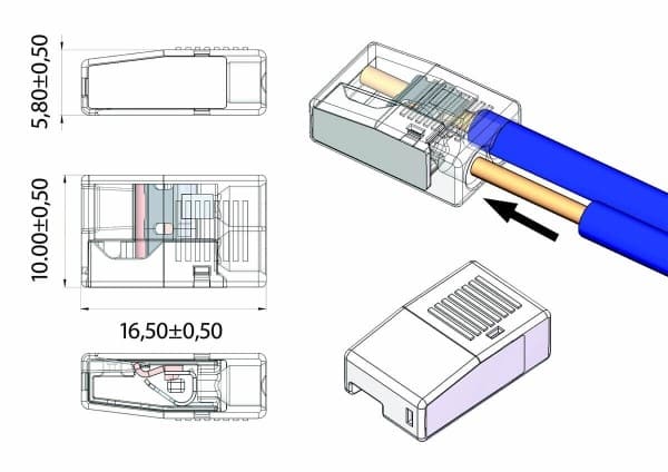 Lasklem 4-voudig doos 100st pc-254