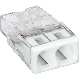 Lasdoppen wago mini 2-gats transp.(d100)