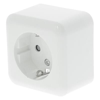Exo opbouw contactdoos 1V Kindbev polarwit