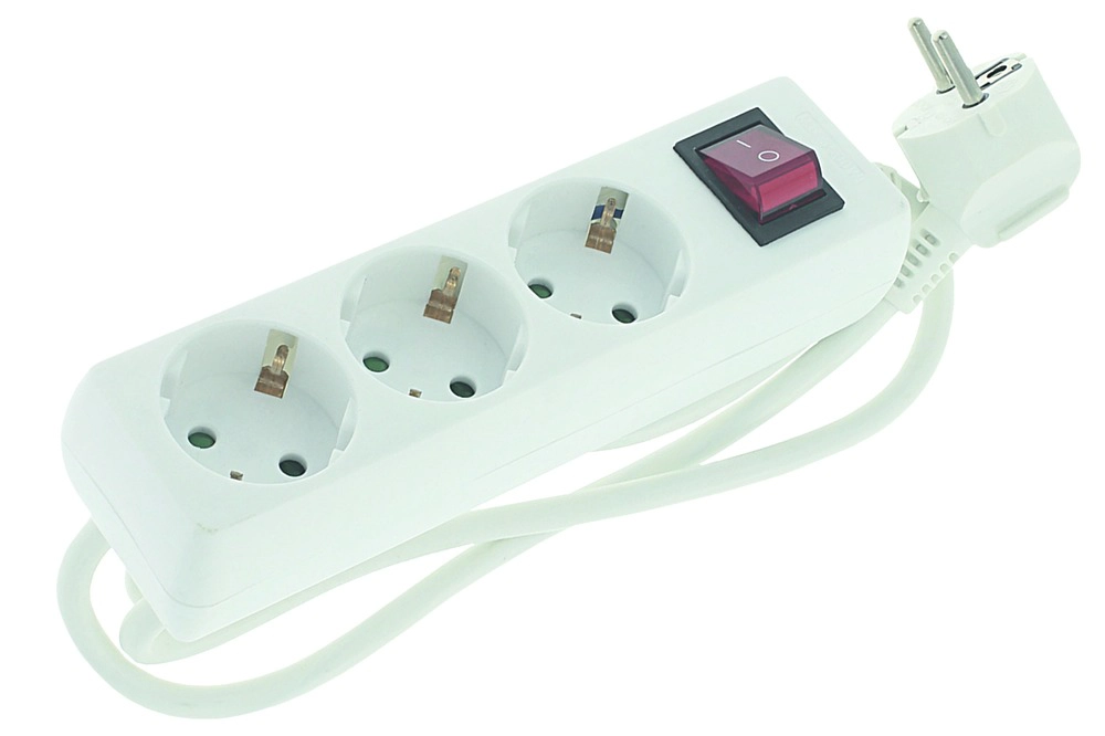 Q Link stekkerdoos 3V randaarde 3 x 1.5 mm, 1.5 m wit