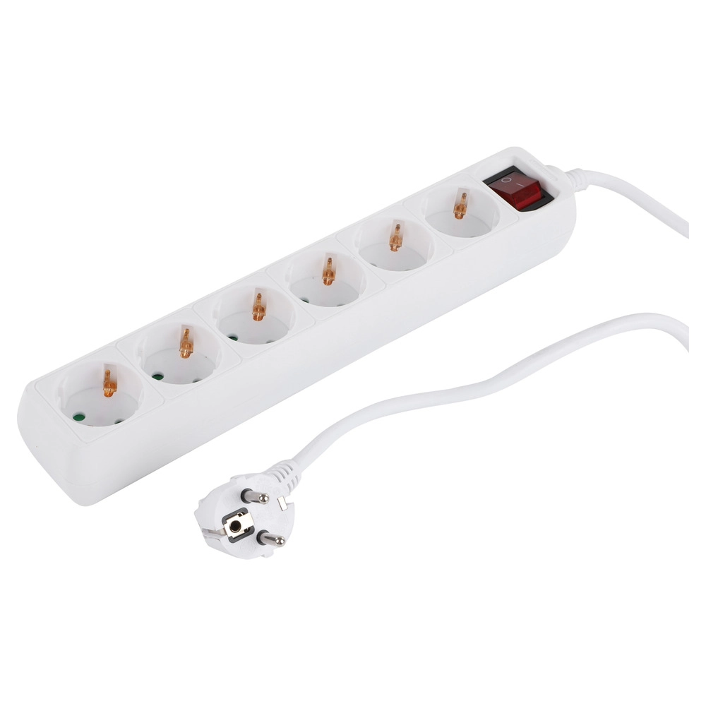 Q Link stekkerdoos 6V randaarde 3 x 1.5mm, 5 m schak wit