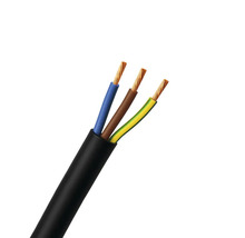 Huishoudkabel hitte bestendig 3x1 zwart rol 5 m1