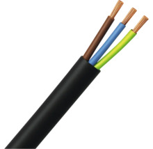 Rubber kabel glad 3x1 zwart rol 10 m1