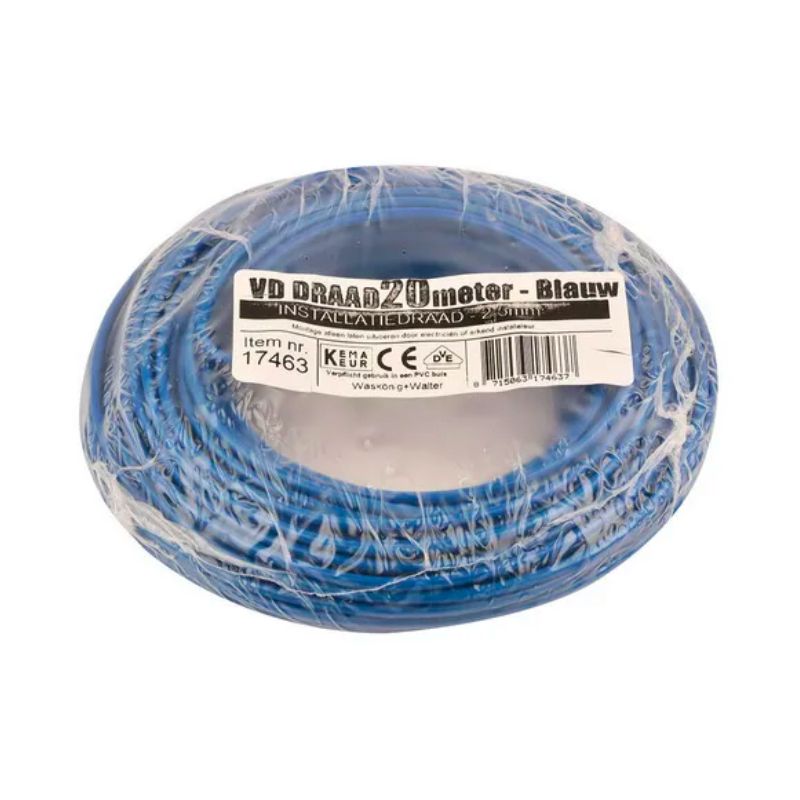Installatiedraad VD 2,5 blauw rol 20 m1