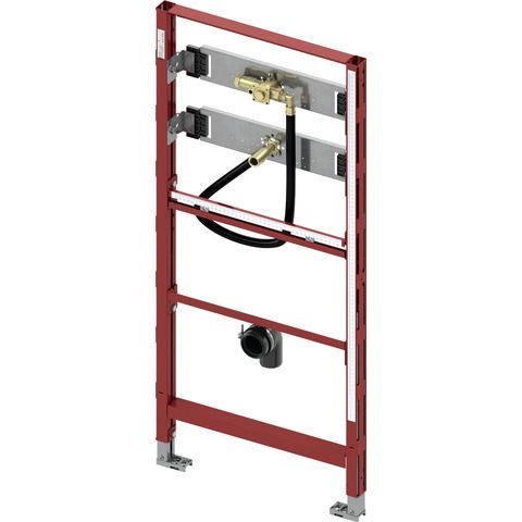Urinoir inbouwframe met drukspoelerbehuizing