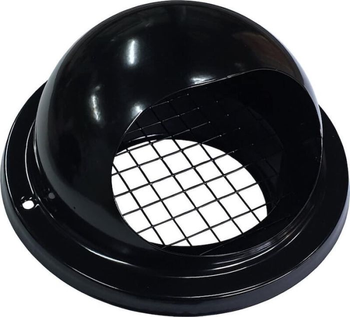 Bolrooster diam. 125mm met grof gaas zwart