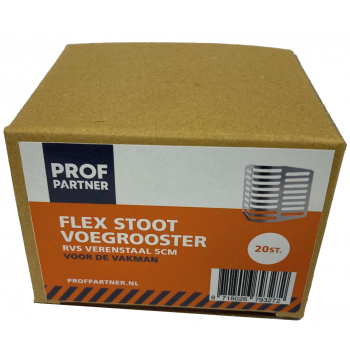 ProfPartner flex stootvoegrooster RVS verenstaal doos 20 st