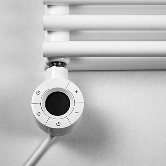 Luxe ronde digitale thermostaat Met stekker iPX4  standaard wit