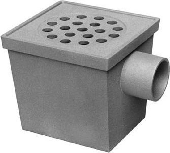 Emmerput 200x200 ALU type 223 zijuitlaat + RVS rooster