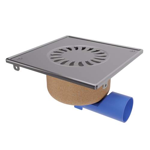 RVS doucheput verstelbaar 196 x196 mm onder/zij WS50