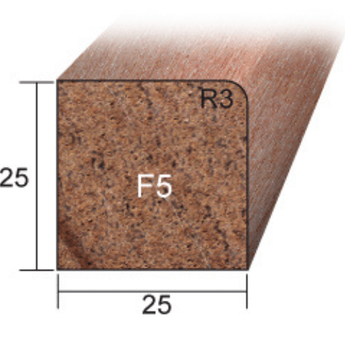 Meranti Glaslat F5 25x25 mm FSC 100% rondom 60 mu wit gegrond