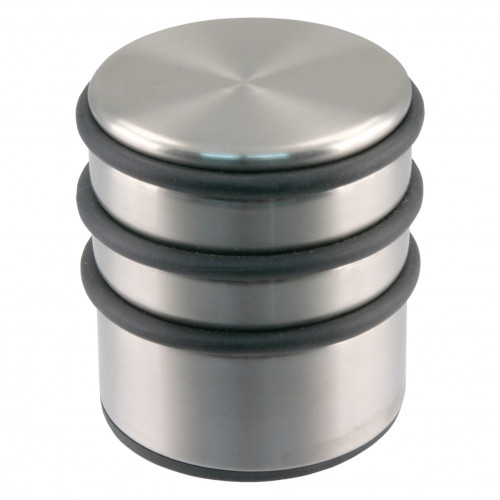 Deurstop zwaar rnd 6,5 cm hoog 7 cm rvs