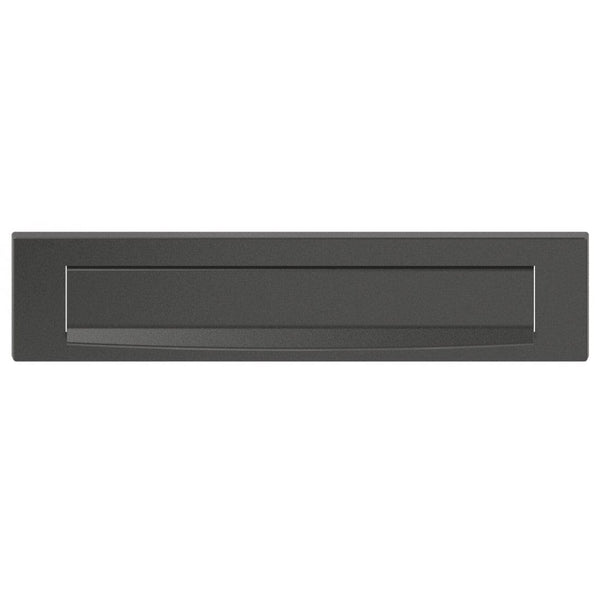 Briefplaat recht 330x80mm Black pearl biov