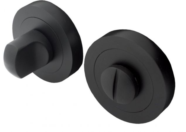 Wc garnituur zwart RVS 50mm rond