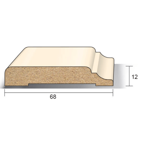 Greenline MDF deurlijst chambrant FSC Mix 70% 12x68 wit voorgelakt