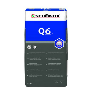 Schonox Q6 Sterk stofgereduceerde, flexibele, uni poederlijm zak 25 kg