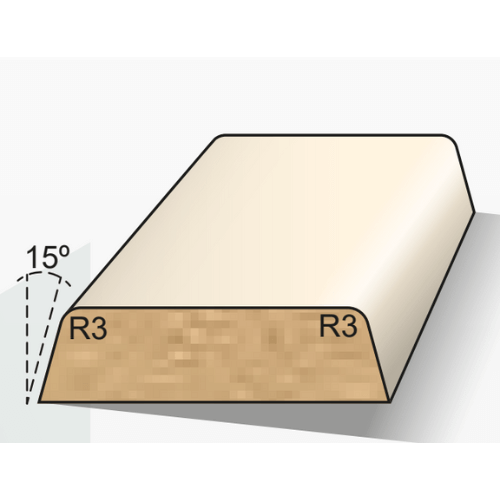 Greenline MDF koplat schuin B FSC Mix 70% 12x70 wit voorgelakt vochtwerend