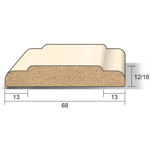 LWK: Greenline MDF Koplat Klassiek 12x68 mm FSC wit voorgelakt vochtwerend