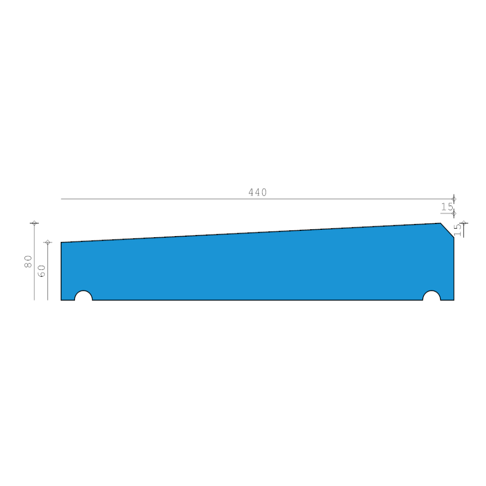 Afdekband 60 serie 1 zijdig afwaterend 440x112mm op lengte