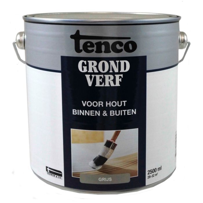 Tenco grondverf op waterbasis grijs bus 2,5 ltr