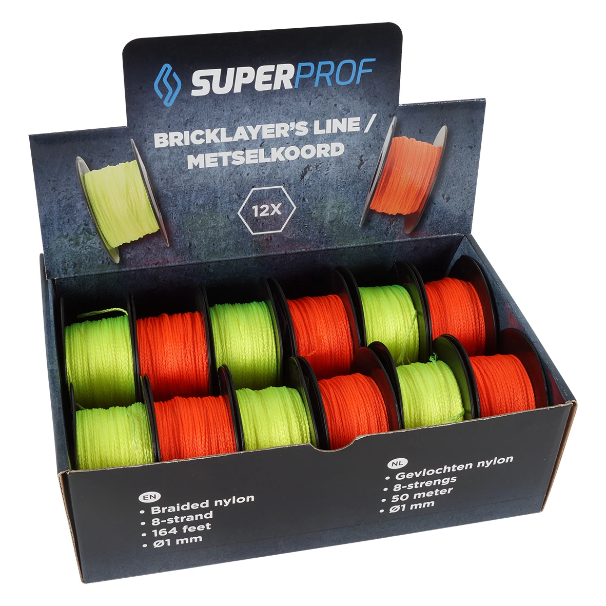 Super Prof metselkoord nylon mix van oranje/geel klos 50 meter