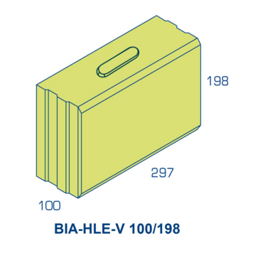 BIA Lijmblok vk 2 z sw HLEV100/198 GG 297x100x198mm wit 26 st/lg